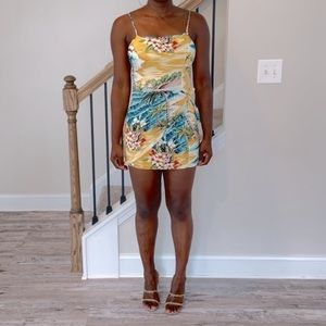 Vintage Y2K Spaghetti Strap Hawaiian Beach Vacation Charlotte Russe Mini Dress